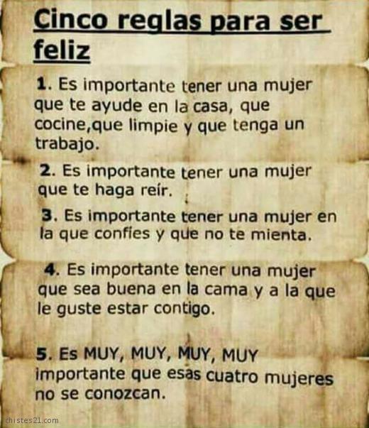 Reglas para ser feliz